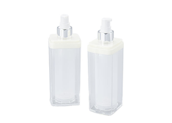 UKA51 Recyclable 100ml Square Airless Lotion Bottles With Transparency Lid