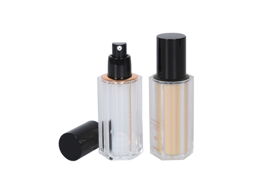 High Luxury Bright Polygonal Cosmetic Pump Bottle Acrylic 30ml