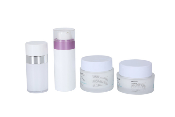 Cylindrical Airless Lotion Bottles of 30/50ml Capacity And 50g Acrylic Cream Jar Family Cosmetic Set For Daily Skin Care